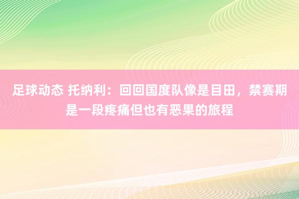 足球动态 托纳利：回回国度队像是目田，禁赛期是一段疼痛但也有恶果的旅程