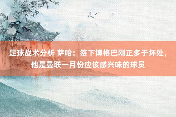 足球战术分析 萨哈：签下博格巴刚正多于坏处，他是曼联一月份应该感兴味的球员