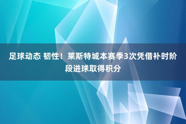 足球动态 韧性！莱斯特城本赛季3次凭借补时阶段进球取得积分