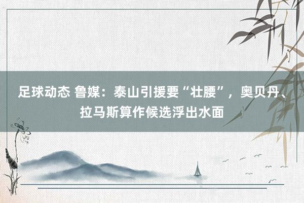 足球动态 鲁媒：泰山引援要“壮腰”，奥贝丹、拉马斯算作候选浮出水面